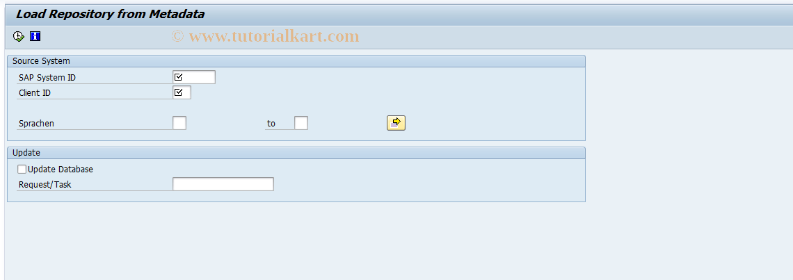 Iwp Load Repos Sap Tcode Load Repositors From Metadata Transaction Code