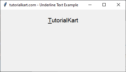 Underlining a Single Character in Tkinter in Python