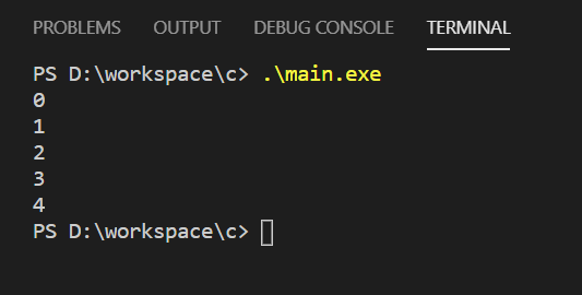 C Break statement in While loop - Program Output