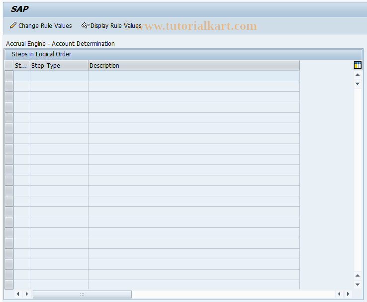 SAP TCode ACACADCONT02 - Account Determntn: Mntn Entries Area 02