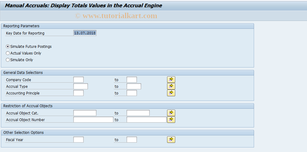 SAP TCode ACACPSITEMS - Display Totals Values in ACAC