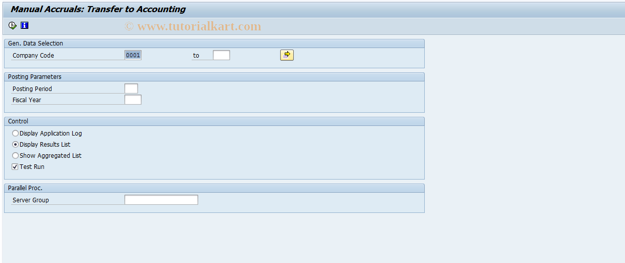 SAP TCode ACACTRANSFER - Transferral of ACE Documents to Accnting