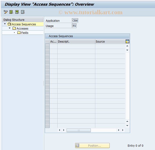 SAP TCode ACCESS_SEQ_CRM_FG - Access Sequences for Free Goods