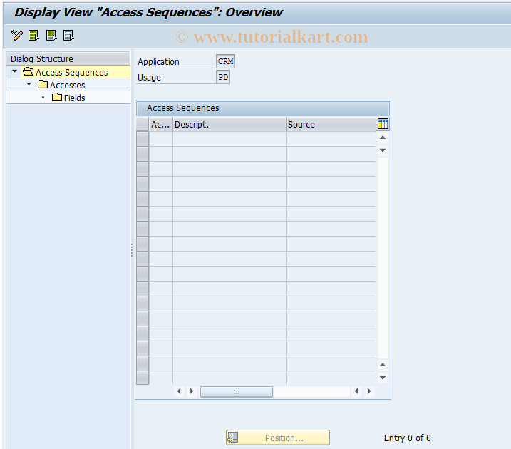 SAP TCode ACCESS_SEQ_CRM_PD - Access Sequences for Product Determ.