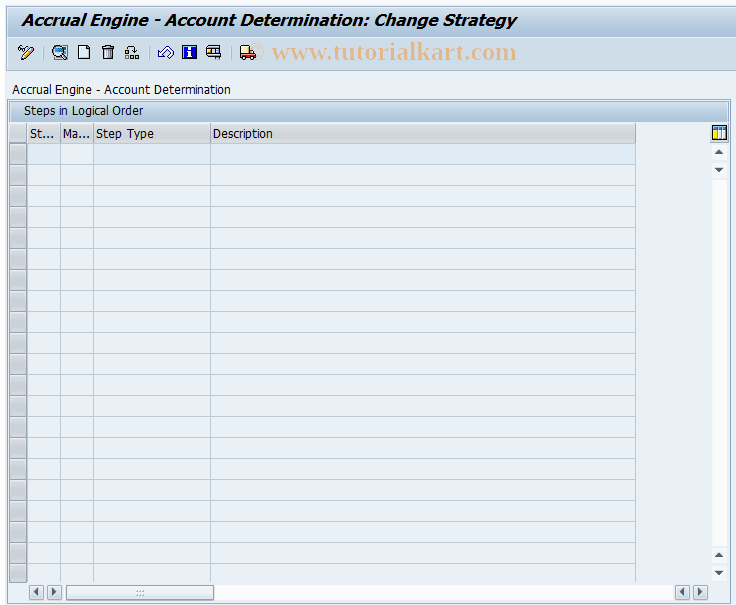 SAP TCode ACEPSADMETA01 - Account Determntn: Define Rule Step 01