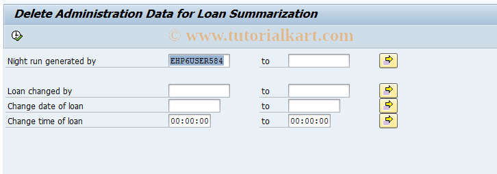 SAP TCode AFO_UPDSAVE_DEL - Delete Admin. Data for Night Run