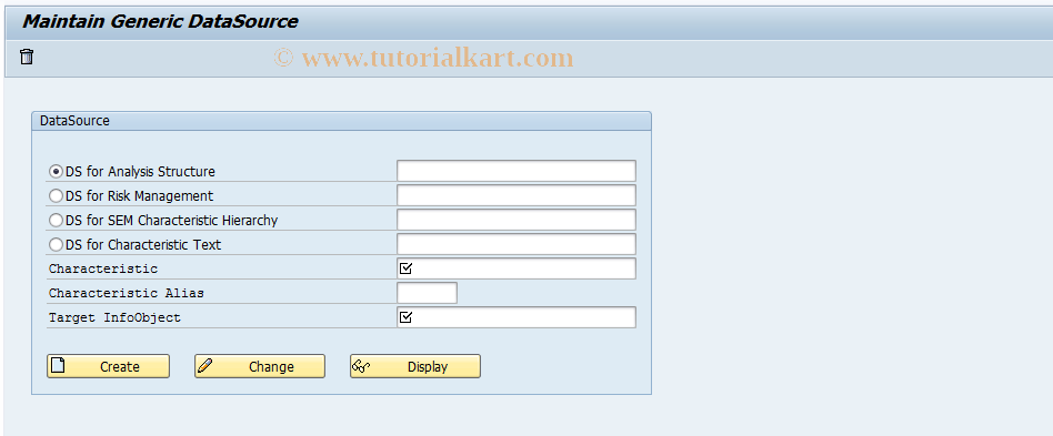 SAP TCode ANA_STRUCT_GEN - OLTP Metadata Repository