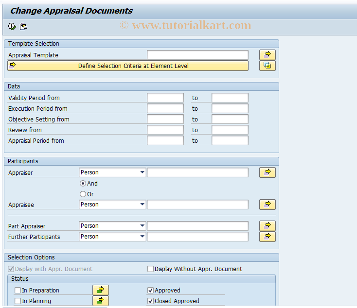 SAP TCode APPDELETE - Delete Appraisal