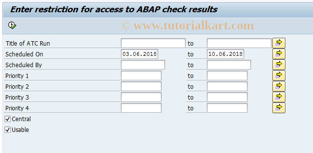 SAP TCode ATC_F - ATC for FA