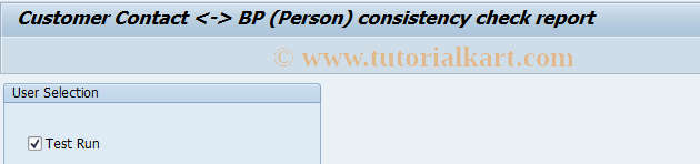 SAP TCode BPCONTACTCHECK - BP<->Customer Cont check transaction