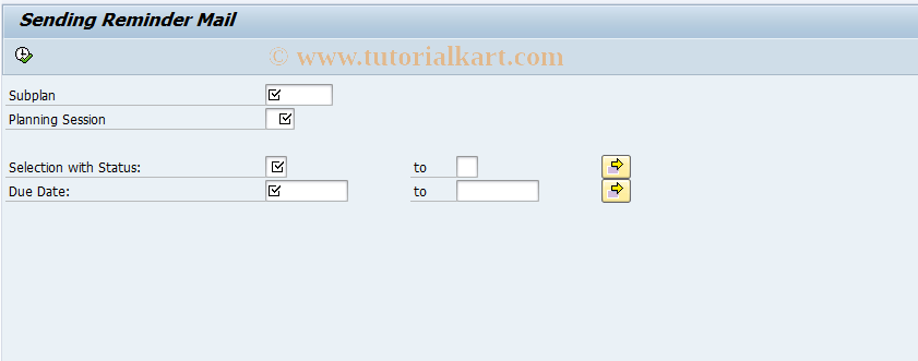 SAP TCode BPS_RM - Reminder Report STS