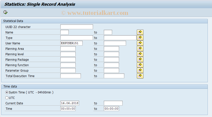 SAP TCode BPS_STAT0 - BPS Single Record Statistics