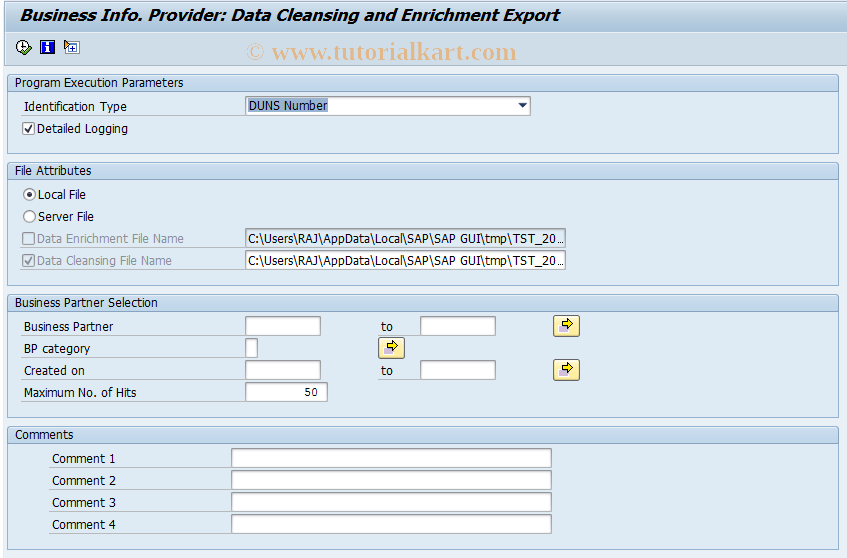 BUPA BIP FILE EXPORT SAP Tcode BIP Cleansing Export Transaction Code