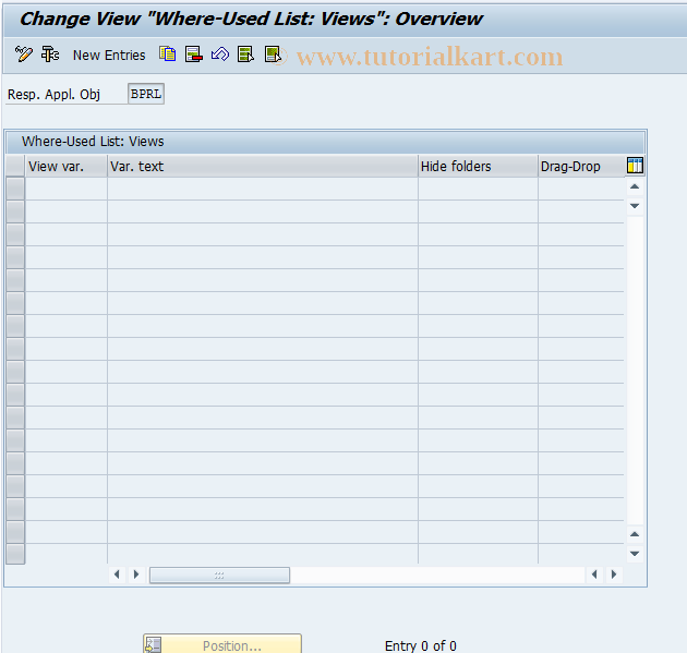 BUSWU62 SAP Tcode BP Roles Where Used List Views Transaction Code