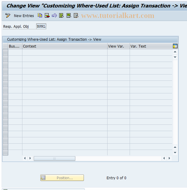 SAP TCode BUSWU64 - BP Roles:Where-Used Lst S.Org ->View