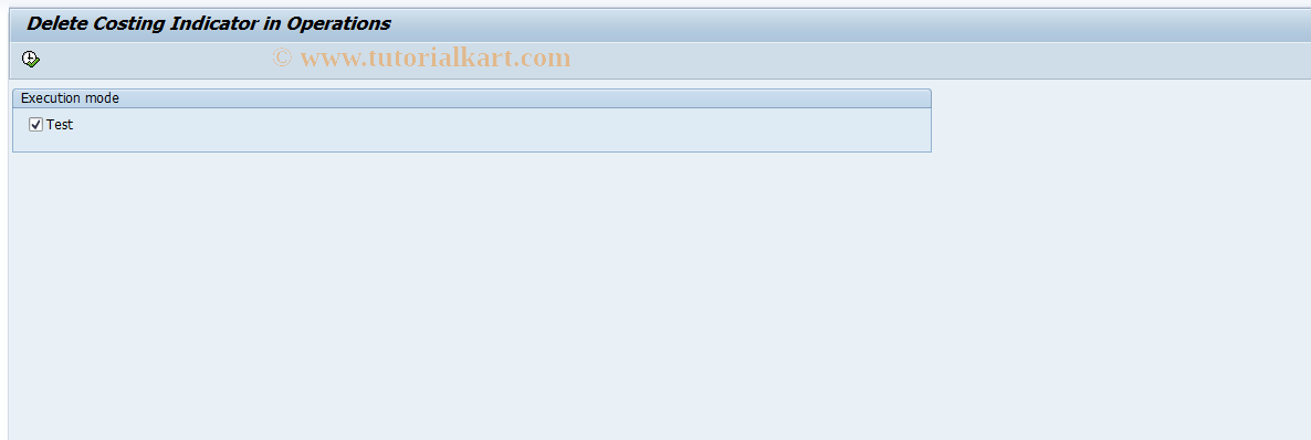 SAP TCode C210 - Delete Costing Indicator for Operations