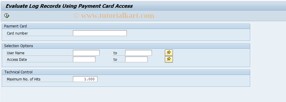 SAP TCode CCSEC_LOG_SHOW - Evaluate Payment Card Log