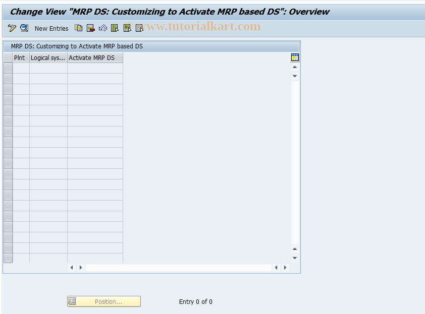 SAP TCode CFDS - Customizing - MRP based DS(APO)