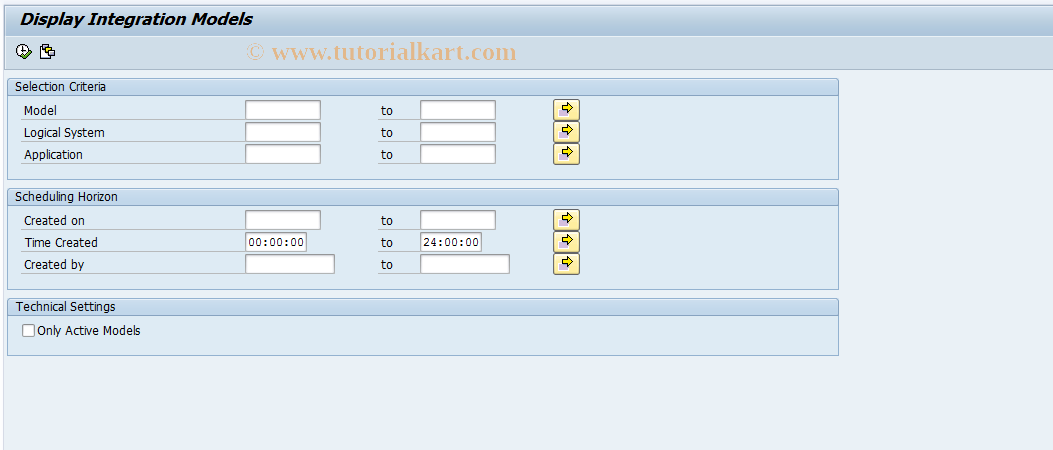 SAP TCode CFM4 - Display Integration Models