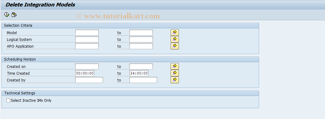 SAP TCode CFM7 - Delete Integration Models