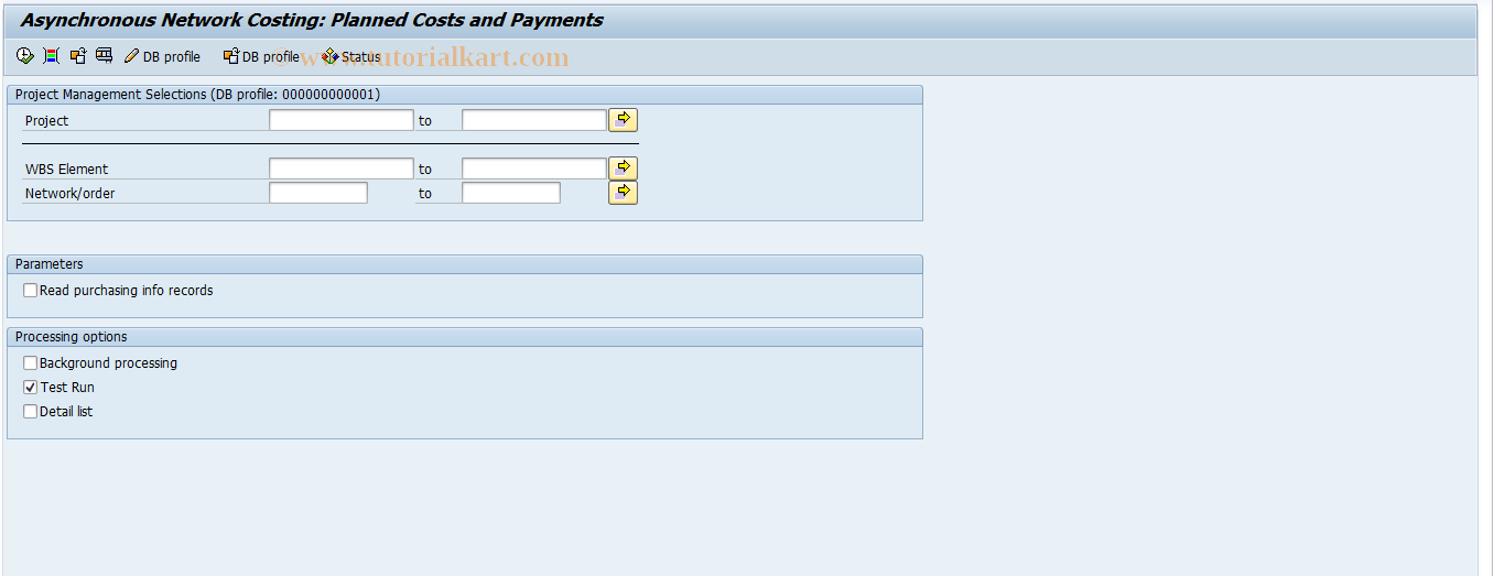 SAP TCode CJ9K - Network Costing