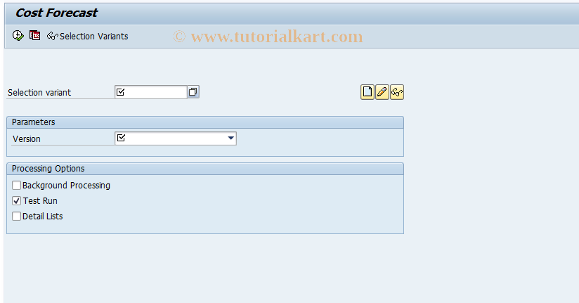 SAP TCode CJ9M - Forecast Costs: Collective Project Procurement 