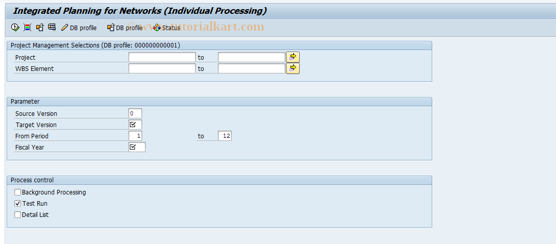 SAP TCode CJ9QS - Integrated Planning for Ntwks (Ind.)