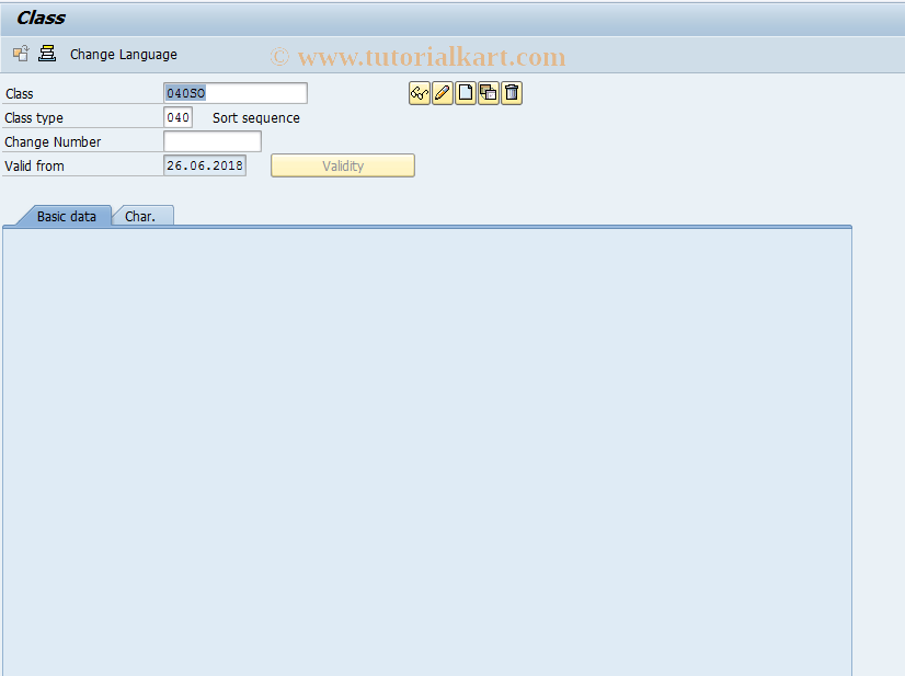 SAP TCode CL02 - Classes