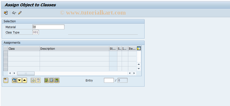 account assignment object in sap tcode