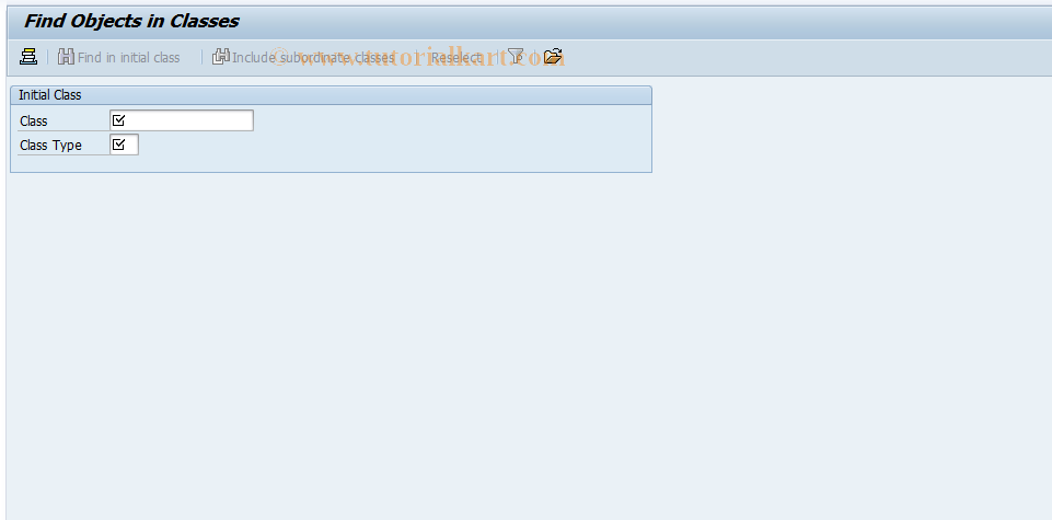 SAP TCode CL30N - Find Objects in Classes