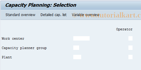 SAP TCode CM02 -  Capacity planning, work center orders