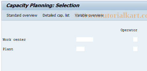 SAP TCode CM03 -  Capacity planning, work center pool