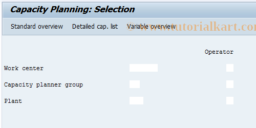 SAP TCode CM04 -  Capacity planning, work center backlog