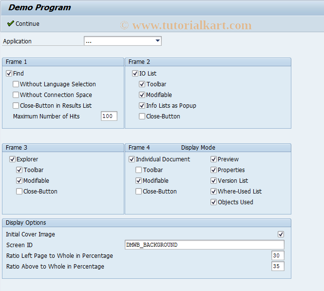 SAP TCode CM_TEST_3 - Demo Program for Composite Control