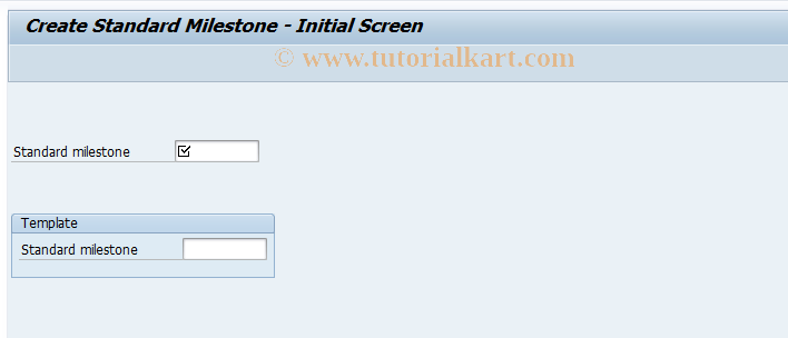 SAP TCode CN11 - Create standard milestone