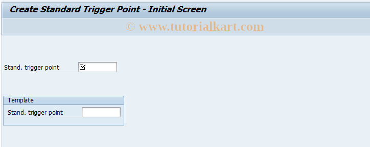 SAP TCode CO31 - Create standard trigger point