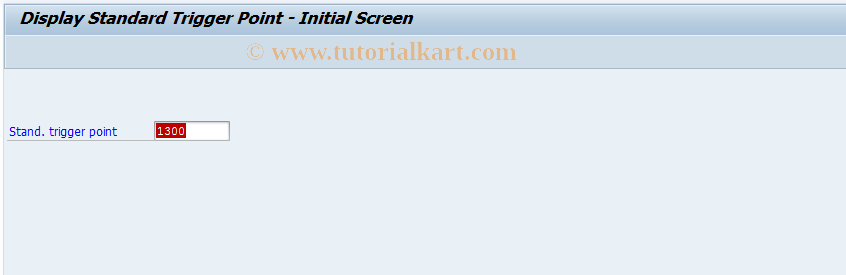 SAP TCode CO33 - Display standard trigger point