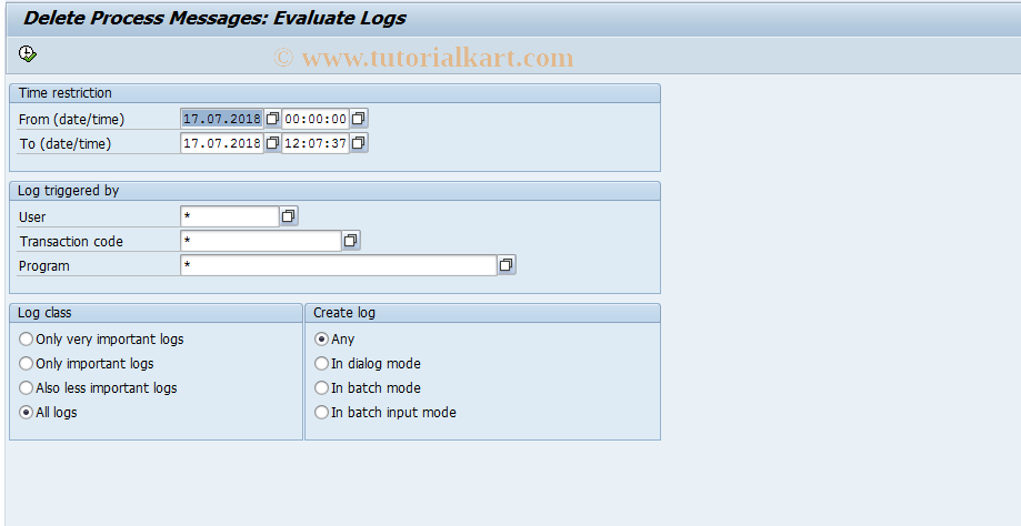 SAP TCode CO63 - Evaluate Deletion Logs