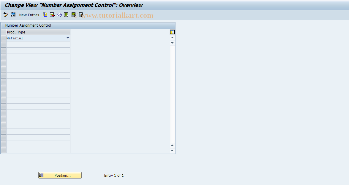 SAP TCode COMCPRTYPENRO - Number Assignment Control