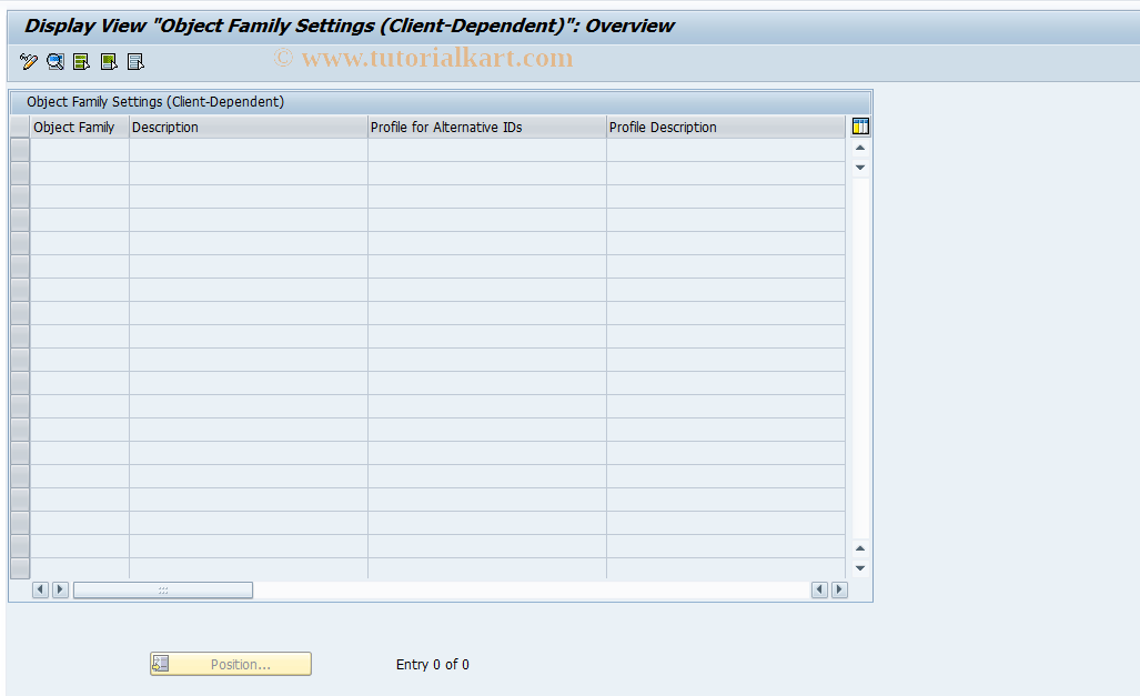 SAP TCode COMC_PR_OBJ_FAM1 - Define Object Families