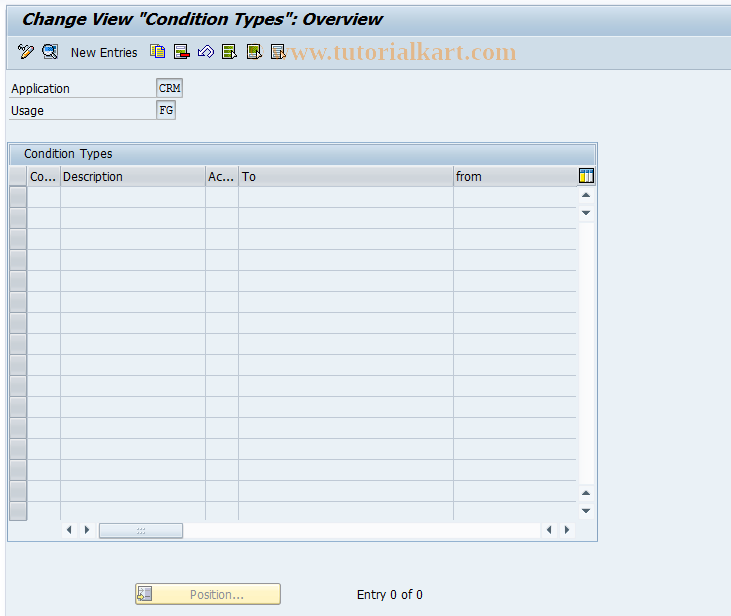 SAP TCode COND_TYPE_CRM_FG - Condition Types for Free Goods