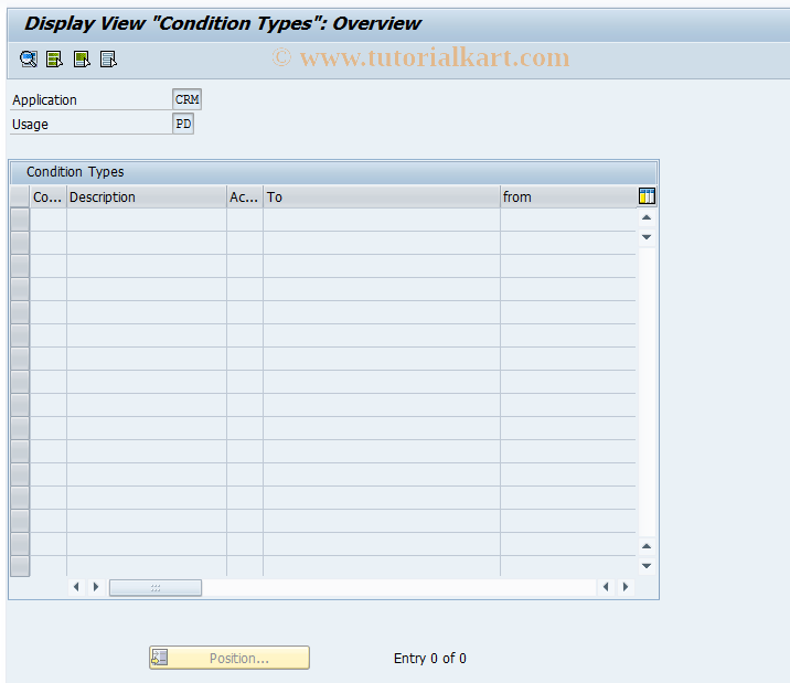 SAP TCode COND_TYPE_CRM_PD - Condition Types for Product Determ.