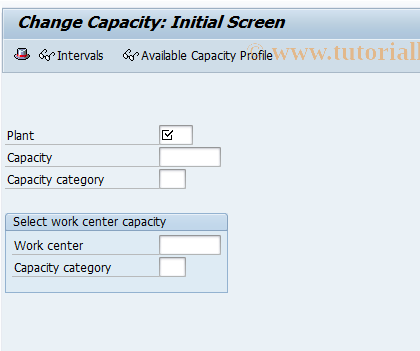 SAP TCode CR12 - Change capacity
