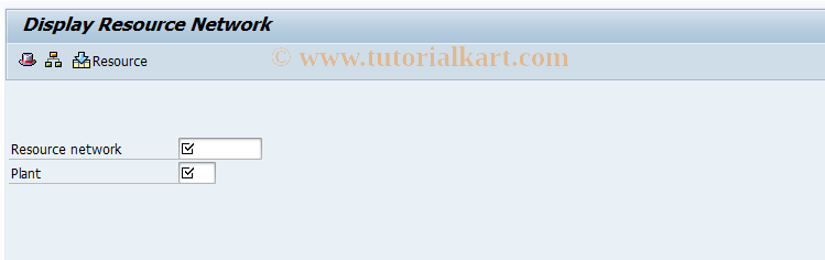 SAP TCode CR26 - Display Resource Network