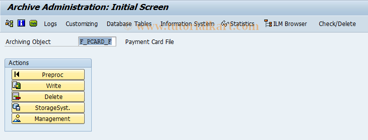 SAP TCode CRAF - Archive Data File