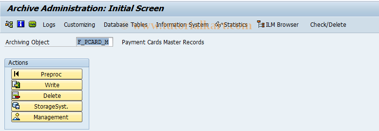 SAP TCode CRAM - Archive Card Master Records