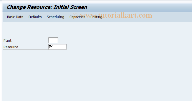 SAP TCode CRC2 - Change Resource