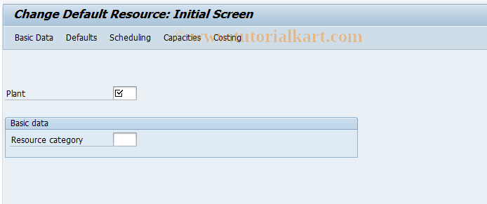 SAP TCode CRC4 - Change Default Resource