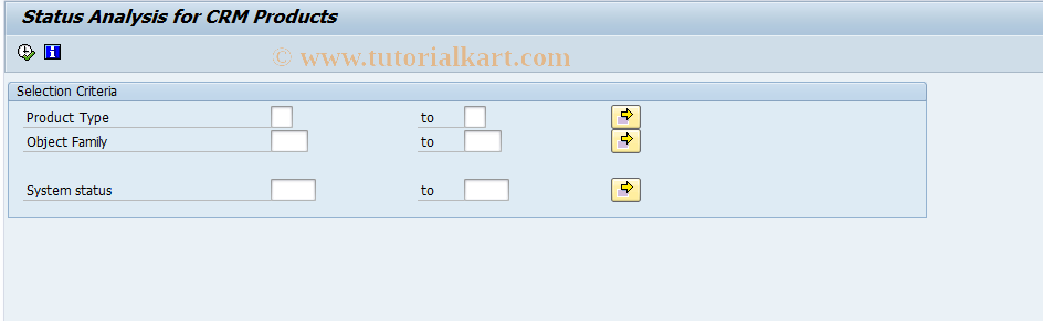 SAP TCode CRM_PRODUCT_STA - Display Product Status