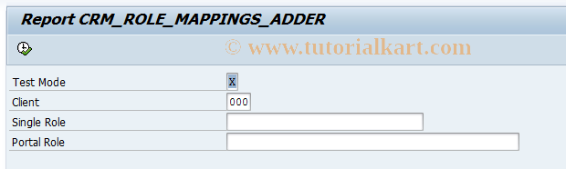 SAP TCode CRM_ROLE_MAP_ADDER - Admin Tools: Role Mappings Adder